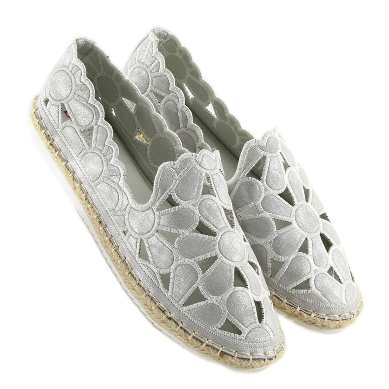 Espadrillas da donna traforate argento LT86 Silver grigio 1