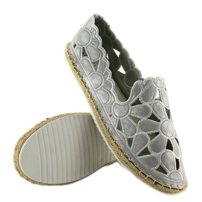 Espadrillas da donna traforate argento LT86 Silver grigio 2