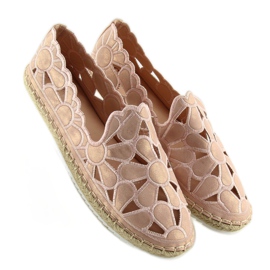 Espadrillas rosa traforate da donna LT86 Champagne 1