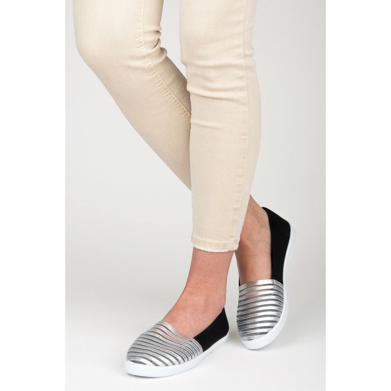 Mckeylor Sneakers slip on nere e argento nero 1