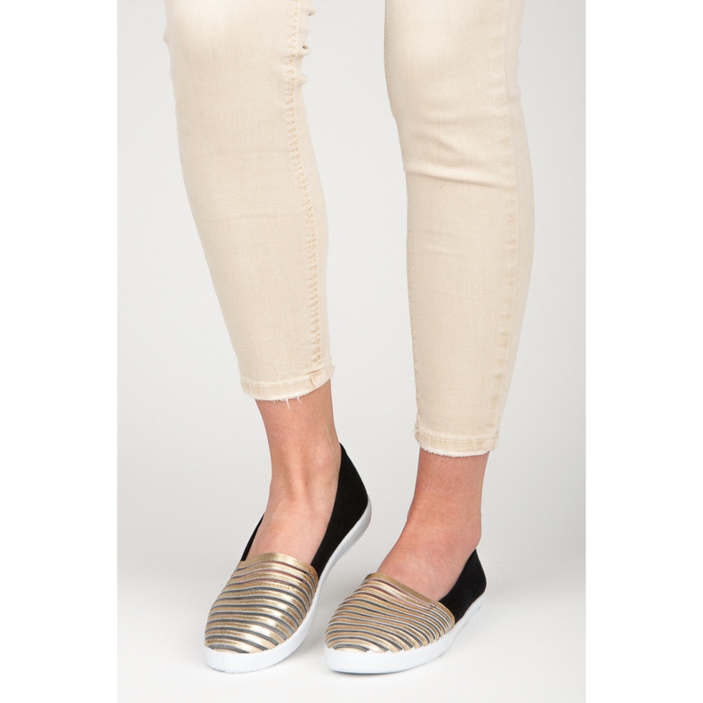 Mckeylor Sneakers slip on nere e oro giallo nero 2