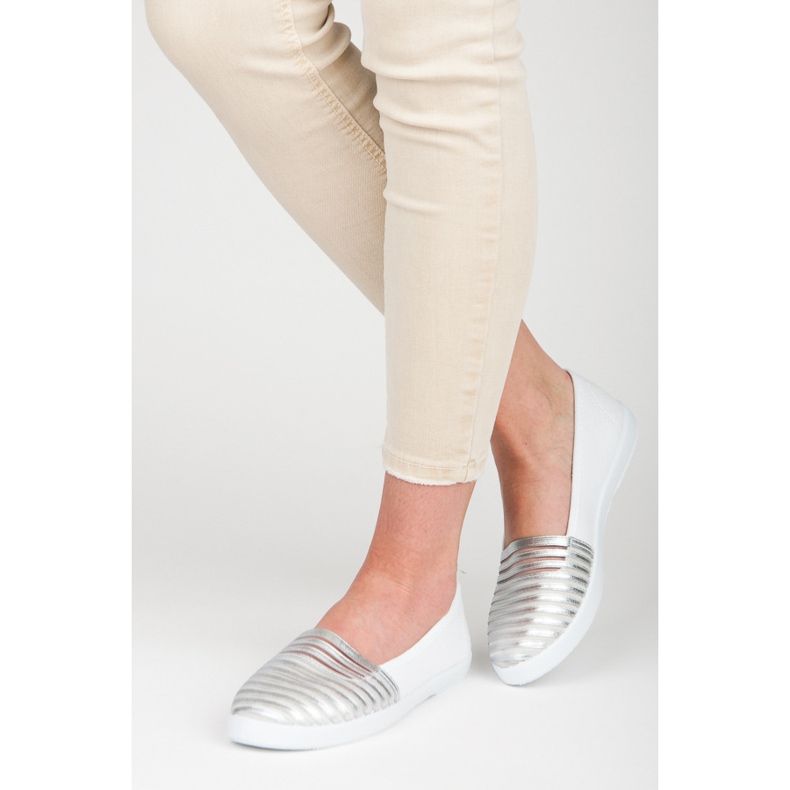 Mckeylor Sneakers slip-on bianche e argento bianco 1