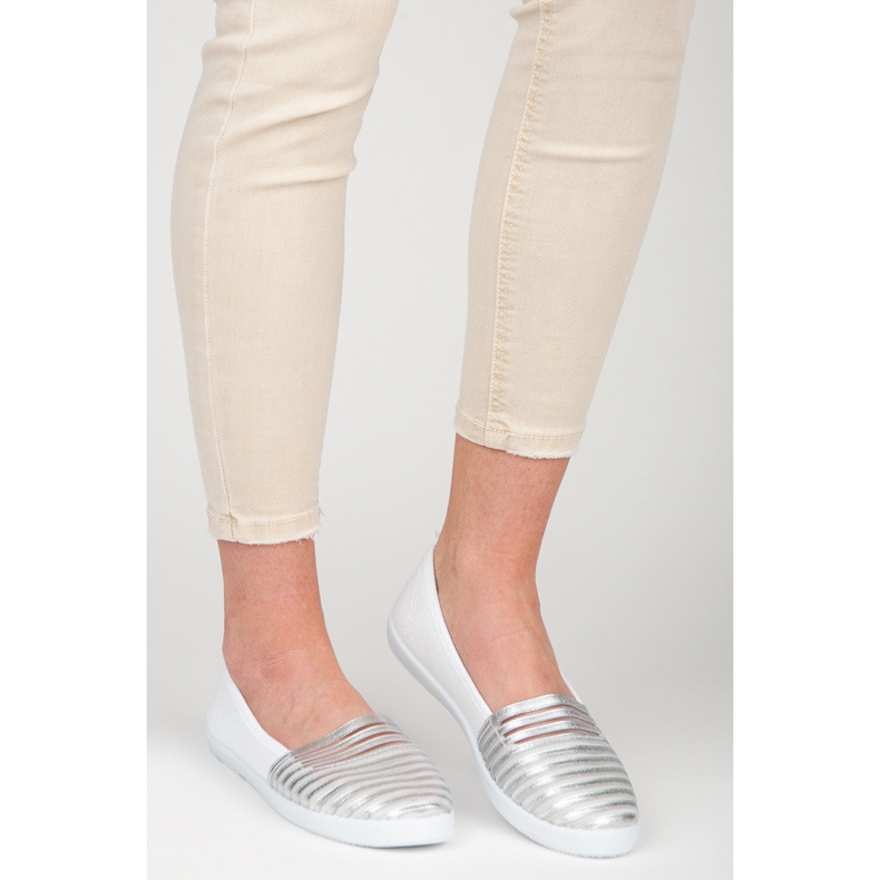 Mckeylor Sneakers slip-on bianche e argento bianco 2