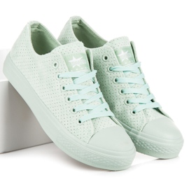 Sneakers in camoscio menta verde 2