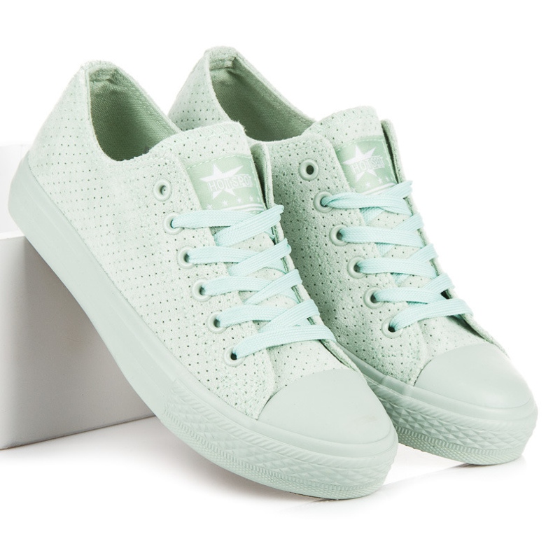 Sneakers in camoscio menta verde 2