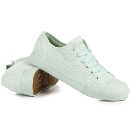 Sneakers in camoscio menta verde 1