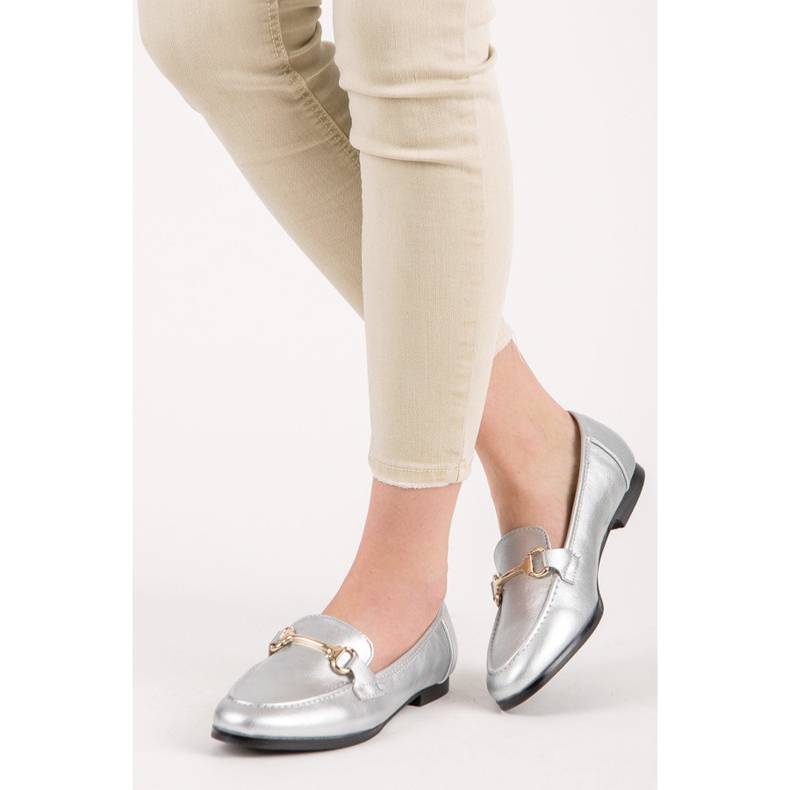 Vices Mocassini slip-on argento grigio 1
