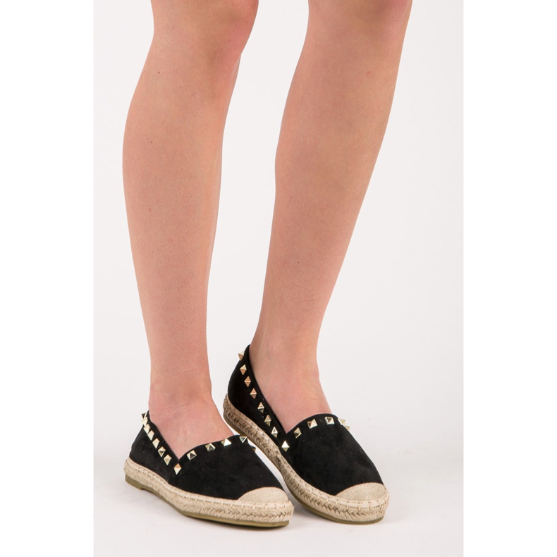 Seastar Espadrillas in camoscio con borchie nero 2