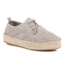 Seastar Espadrillas traforate sulla piattaforma grigio 1