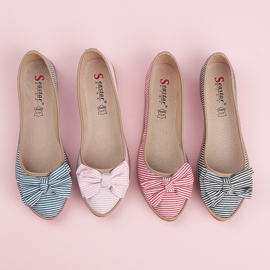 Seastar Ballerine a coste con fiocco rosa 1