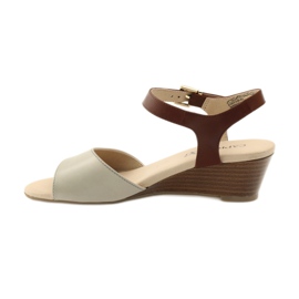 Caprice scarpe donna sandali in pelle 28213 marrone 2