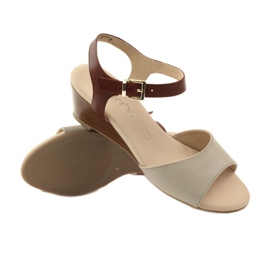 Caprice scarpe donna sandali in pelle 28213 marrone 3
