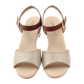 Caprice scarpe donna sandali in pelle 28213 marrone 4