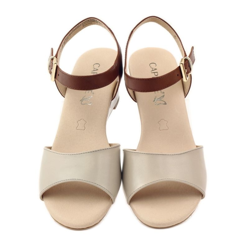 Caprice scarpe donna sandali in pelle 28213 marrone 4