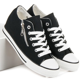 Kayla Sneakers con zeppa allacciate nero 1