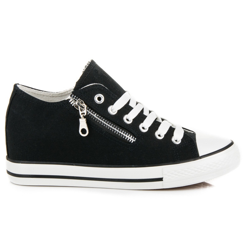 Kayla Sneakers con zeppa allacciate nero 2
