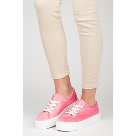 Kylie Sneakers in raso sulla piattaforma rosa 1