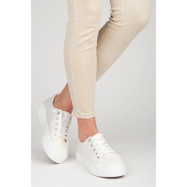 Kylie Sneakers in raso sulla piattaforma bianca 1