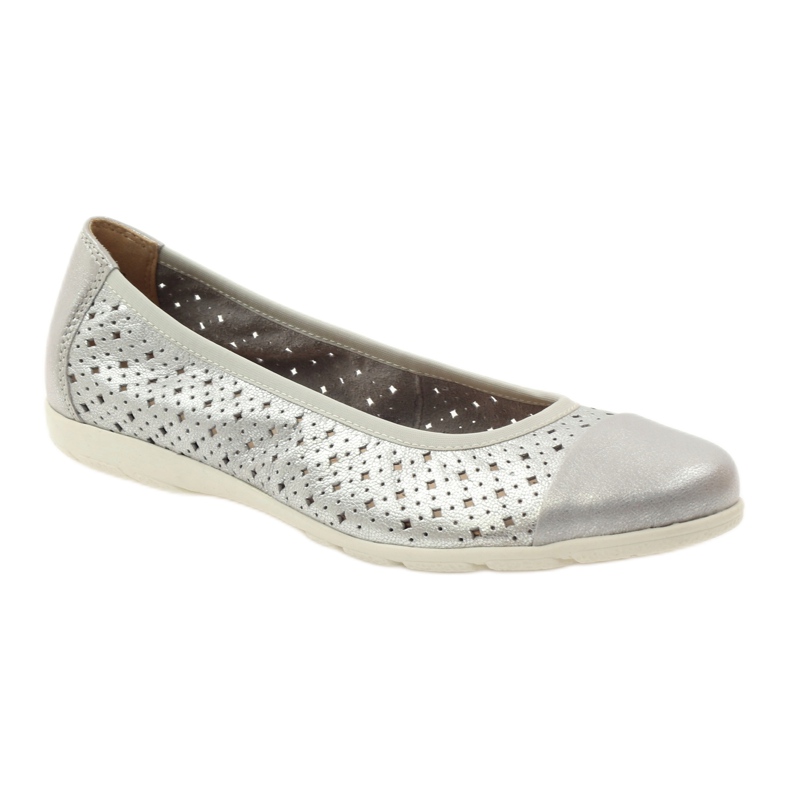 Ballerine da donna Caprice 22151 in pelle grigio 1