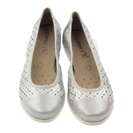 Ballerine da donna Caprice 22151 in pelle grigio 4