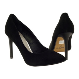 Edeo Décolleté in pelle con tacco alto 3162 nero 3