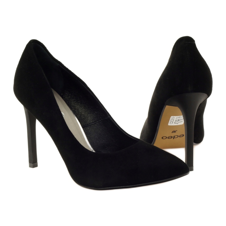 Edeo Décolleté in pelle con tacco alto 3162 nero 3