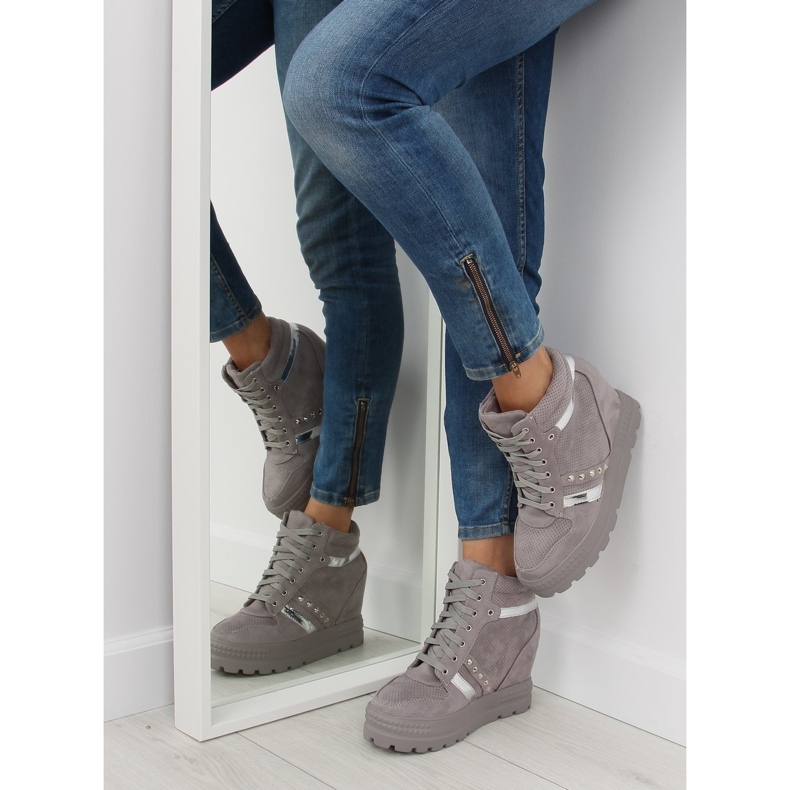 Grigio Sneakers grigie da donna AT-0650-L Grigio 2