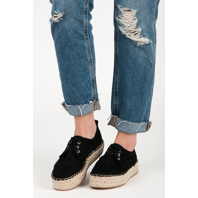 Seastar Espadrillas traforate sulla piattaforma nero 1