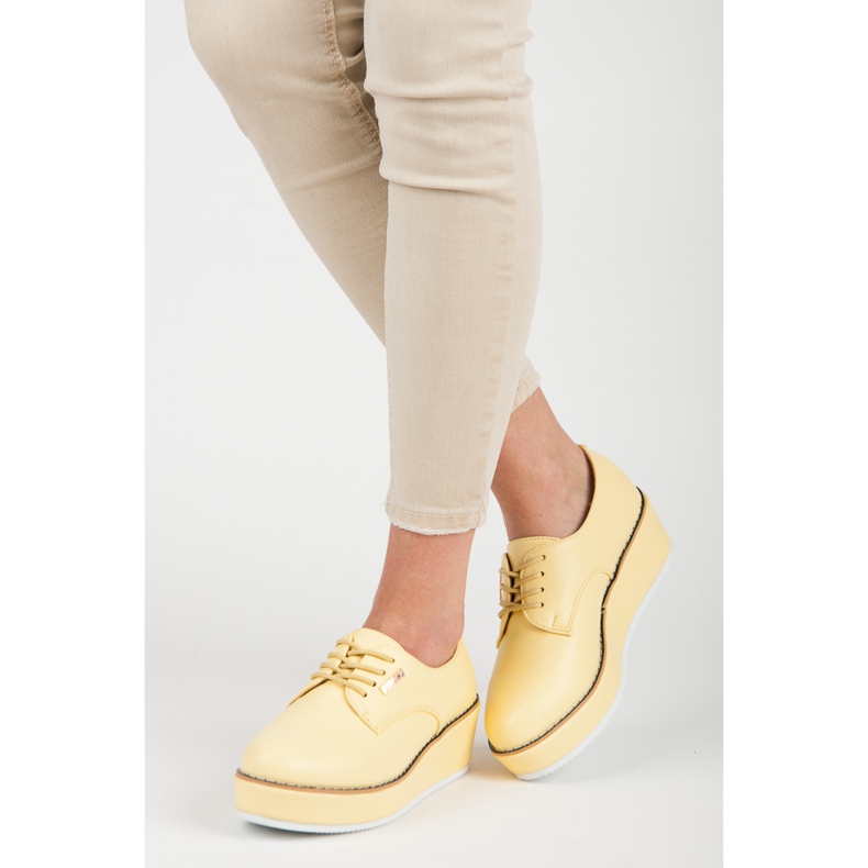 Vices Morse per scarpe con zeppa allacciate giallo 2