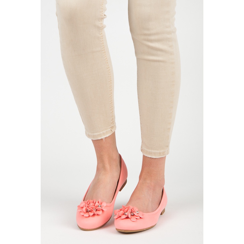 Vices Ballerine da donna con fiori rosa 2