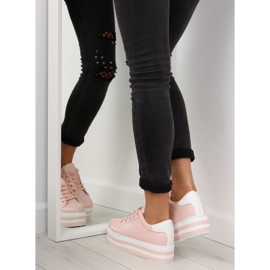 Sneakers rosa rosa su suola alta 2