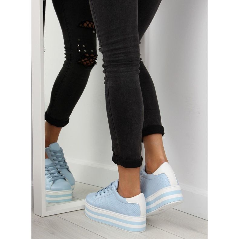 Blu NB183P Sneakers blu con suola alta 1
