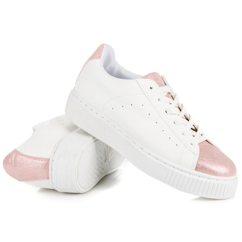 Sneakers allacciate con stampa serpente bianco 1