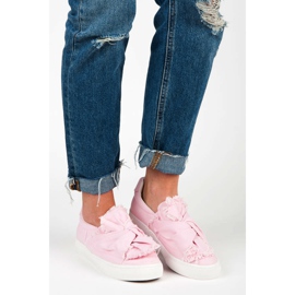 Sneakers slip-on con fiocco rosa 2