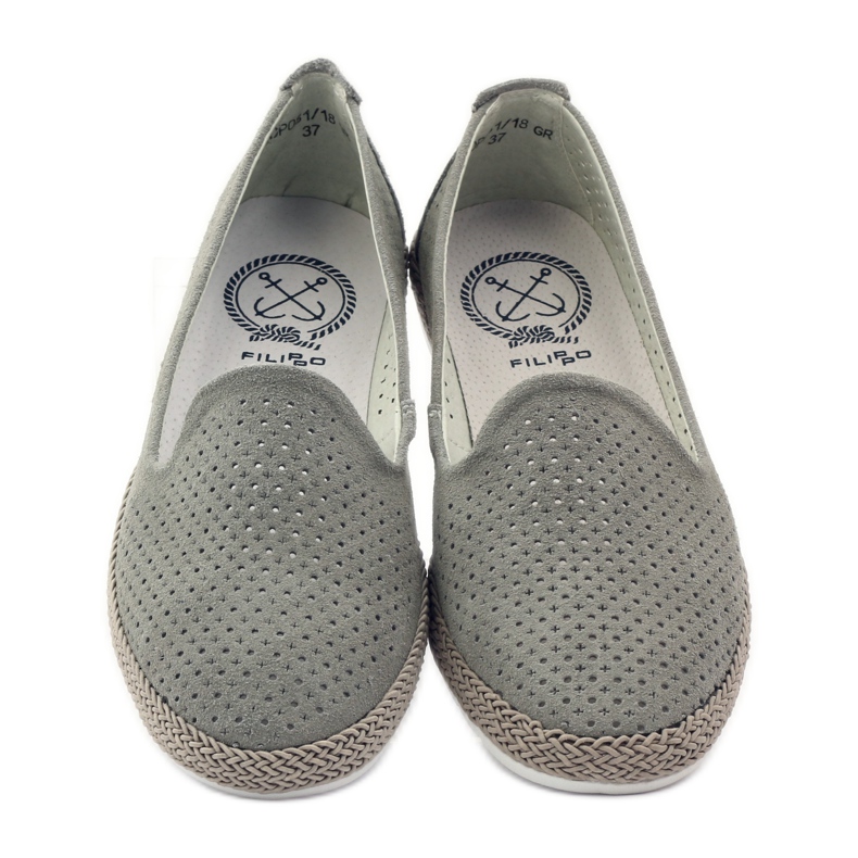 Filippo Ballerine grigie Lords F 081 espadrillas grigio 4