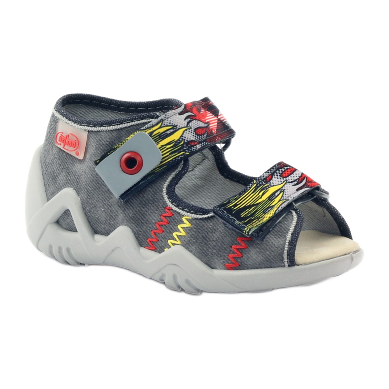 BEFADO SLIPER SLIPER SANDALI INSERITO IN PELLE 350P073 PER VELCRO GRIGIO 1