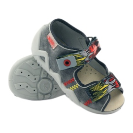 BEFADO SLIPER SLIPER SANDALI INSERITO IN PELLE 350P073 PER VELCRO GRIGIO 3