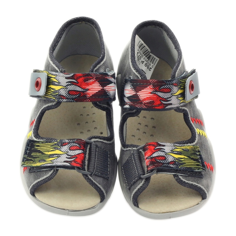 BEFADO SLIPER SLIPER SANDALI INSERITO IN PELLE 350P073 PER VELCRO GRIGIO 4