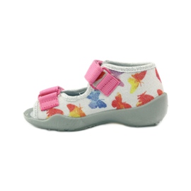 Befado scarpe per bambini pantofole sandali 242p075 rosa grigio 2