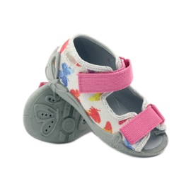 Befado scarpe per bambini pantofole sandali 242p075 rosa grigio 3