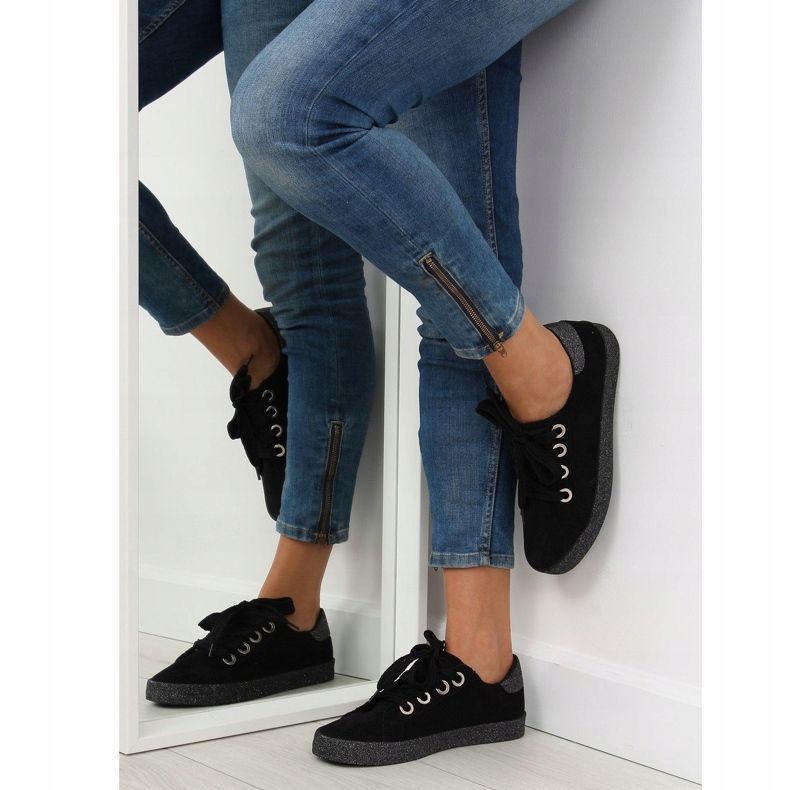 Sneakers da donna nere AK03P Nero grigio 1