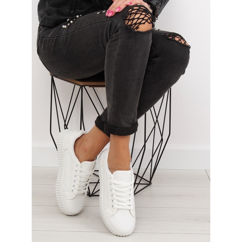 Sneakers creepers bianche AX02 bianco 1