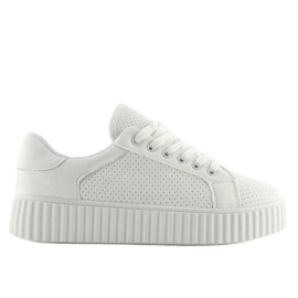 Sneakers creepers bianche AX02 bianco 2