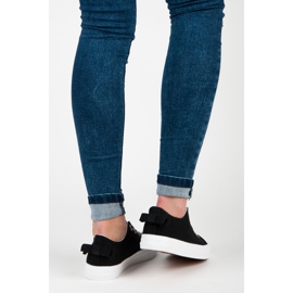 Sneakers Nere Con Un Fiocco nero 2