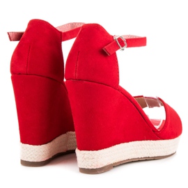 Seastar Sandali con zeppa in camoscio rosso 2