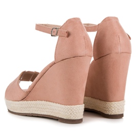Seastar Sandali con zeppa in camoscio rosa 2