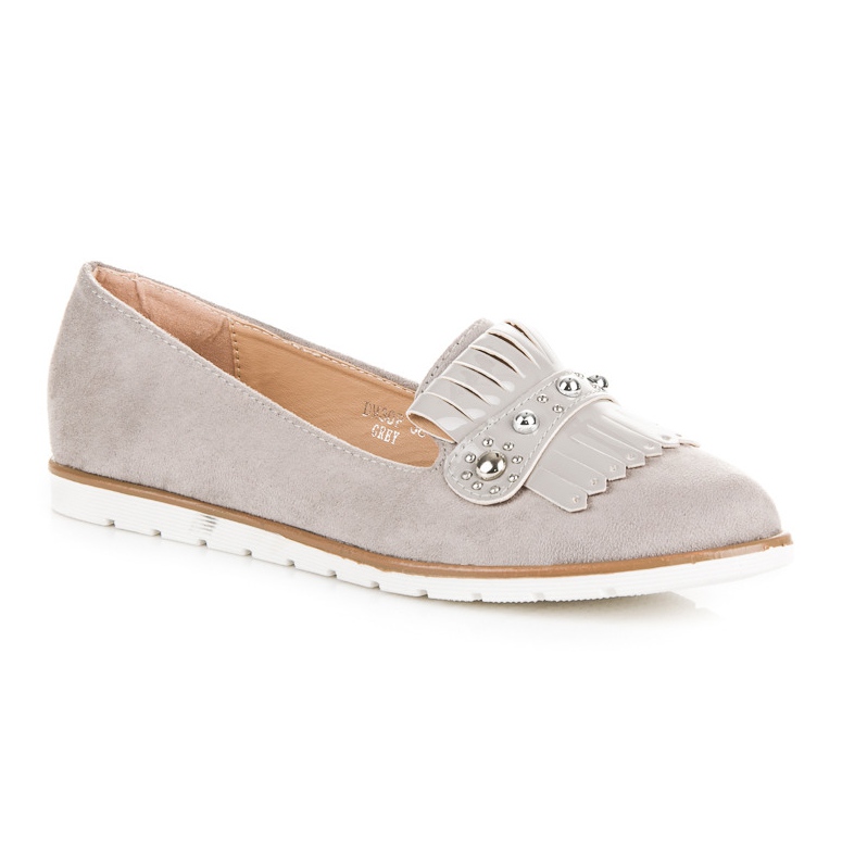 Seastar Mocassini in camoscio con frange grigio 1