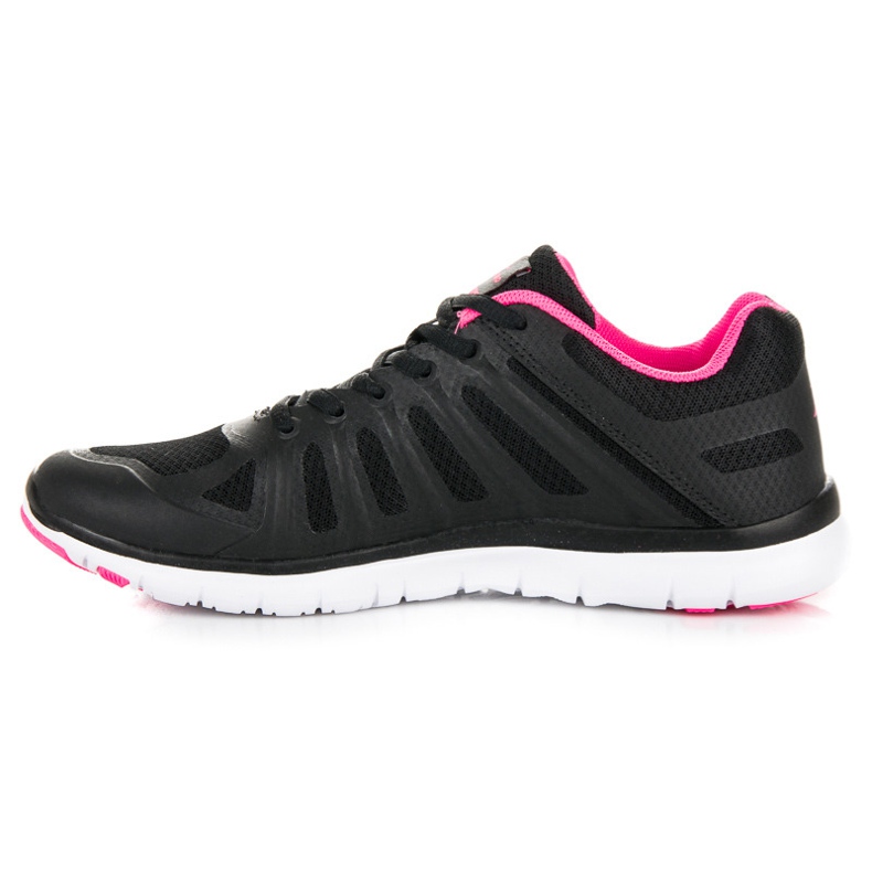 Sneakers nere con lacci nero rosa 1