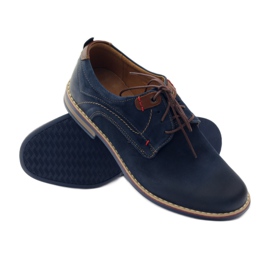 Scarpe causali Riko 842 blu navy marrone 3