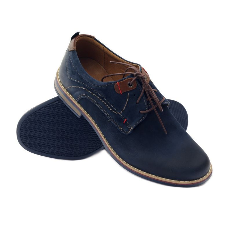 Scarpe causali Riko 842 blu navy marrone 3